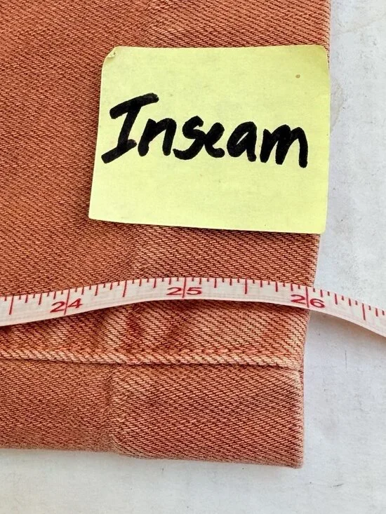 Paige Nellie Wide Leg Crop Pants Womens 28 Peach Cotton Blend Stretch Button Fly - Picture 9 of 10